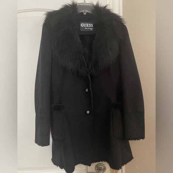 New “Guess “faux fur women’s coat.Size-XL,color black.💞 - Picture 2 of 8